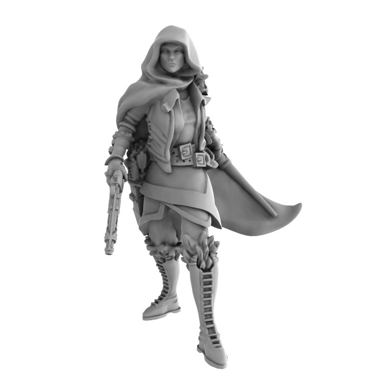 Female Ranger Bow Pistol Hood Up