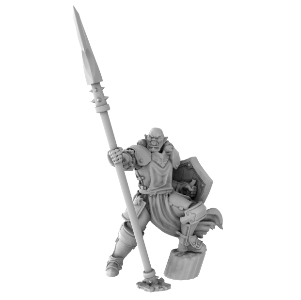 Half Orc Male Paladin With Spear