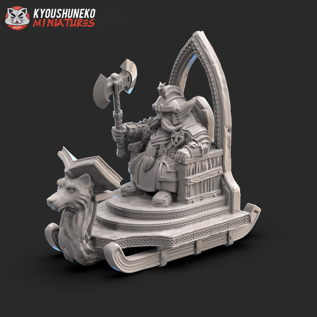 Dwarf High King Sitting on Throne