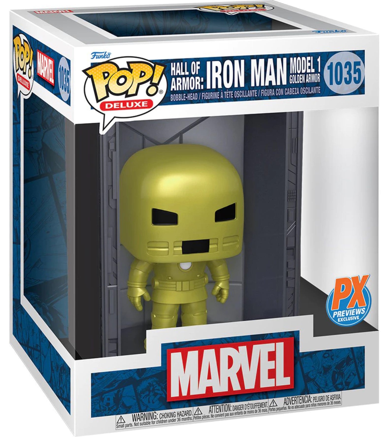 POP 1035 Deluxe Hall Of Armor : Iron Man Model 1 Golden Armor PX