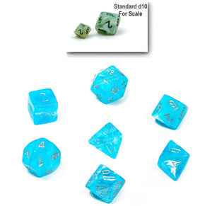 Chessex Polyhedral Mini 7-Die Set - Luminary - Sky With Silver