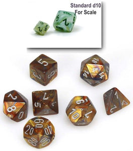 Chessex Polyhedral Mini 7-Die Set - Lustrous - Gold With Silver