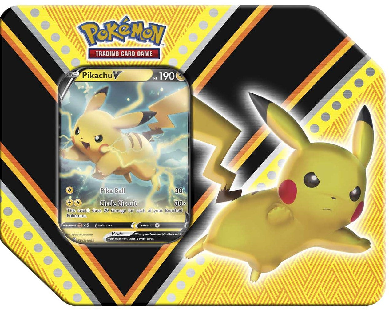 Pokemon  - Tin - Pikachu V ( Yellow )