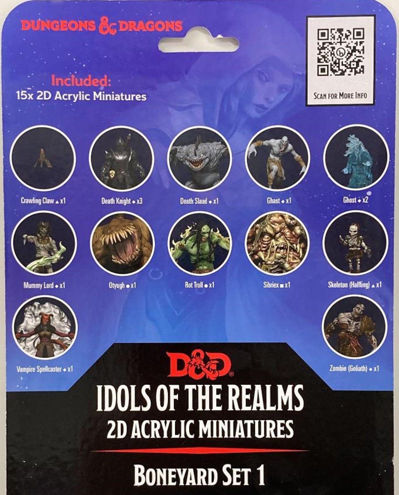 D&D Idols of the Realms 2D Acrylic Miniatures Boneyard Set 1 – The