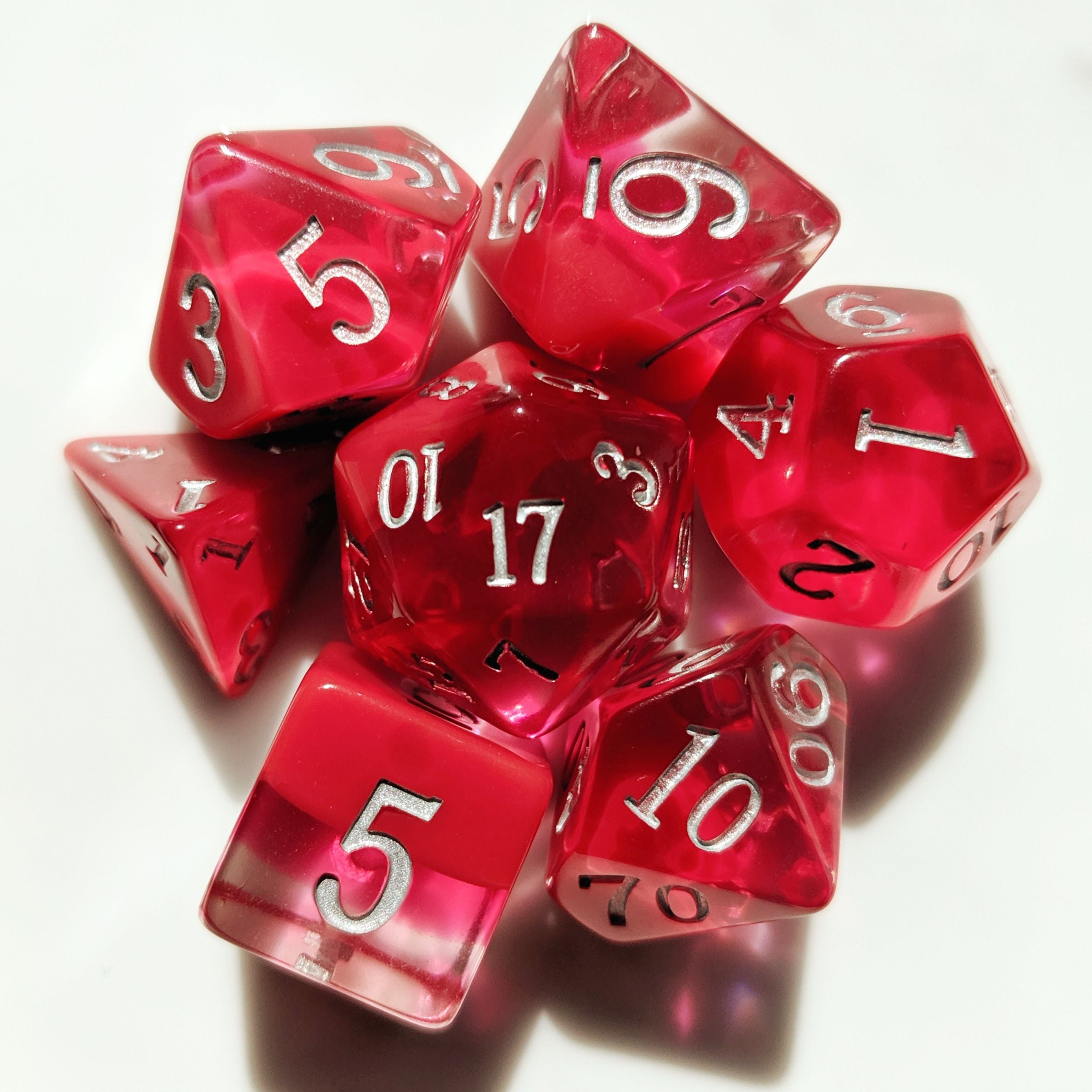 Dazzling July Ruby Layered Birthday Dice 7 Piece Set - Comic Warehouse