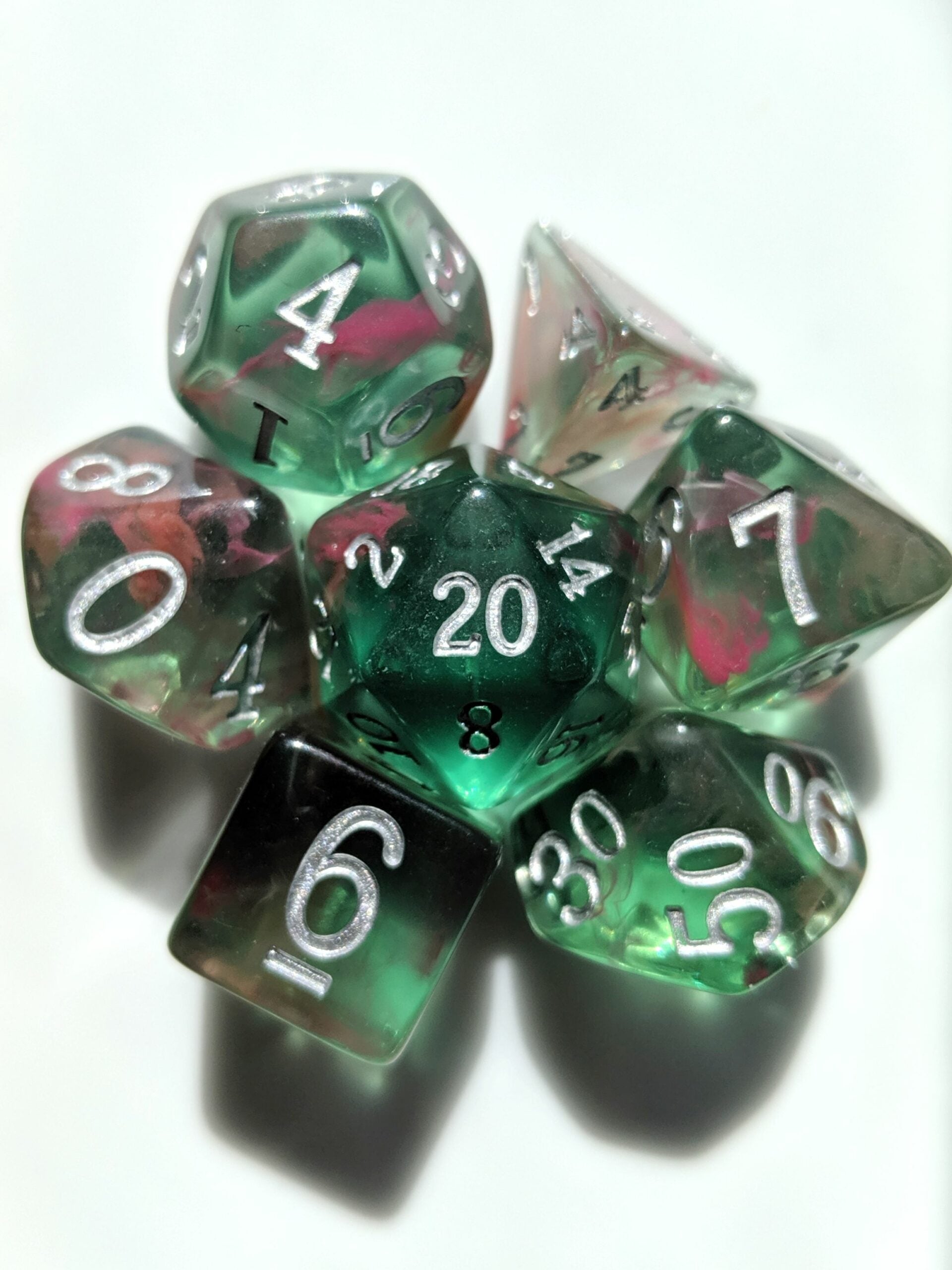 Beautiful Tourmaline Nebula Dice 7 Piece Set - Comic Warehouse