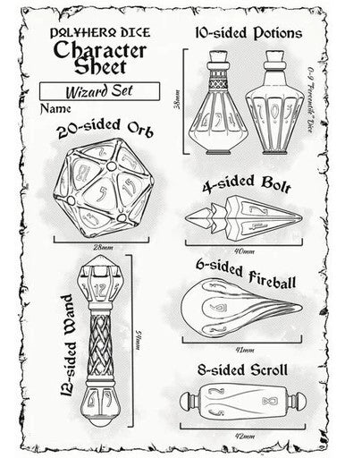 Wizard Dice Polyhedral 7-Die Set  Wizardstone & Mystic Runes - The Comic Warehouse