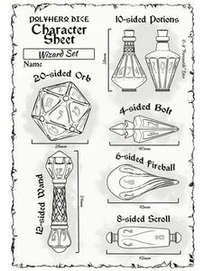 Wizard Dice Polyhedral 7-Die Set  Wizardstone & Mystic Runes - The Comic Warehouse