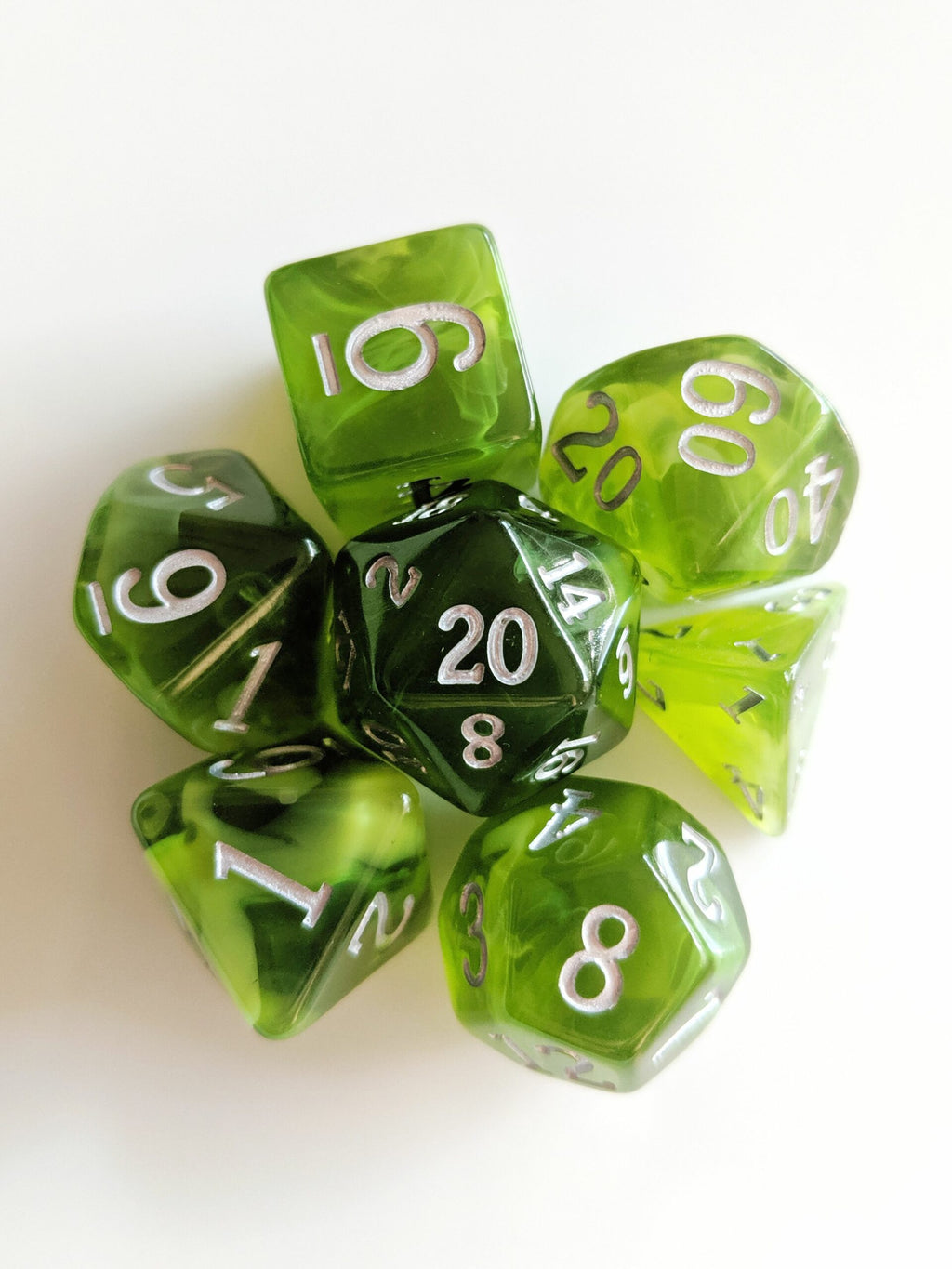 Peridot Nebula Dice 7 Piece Set - Comic Warehouse