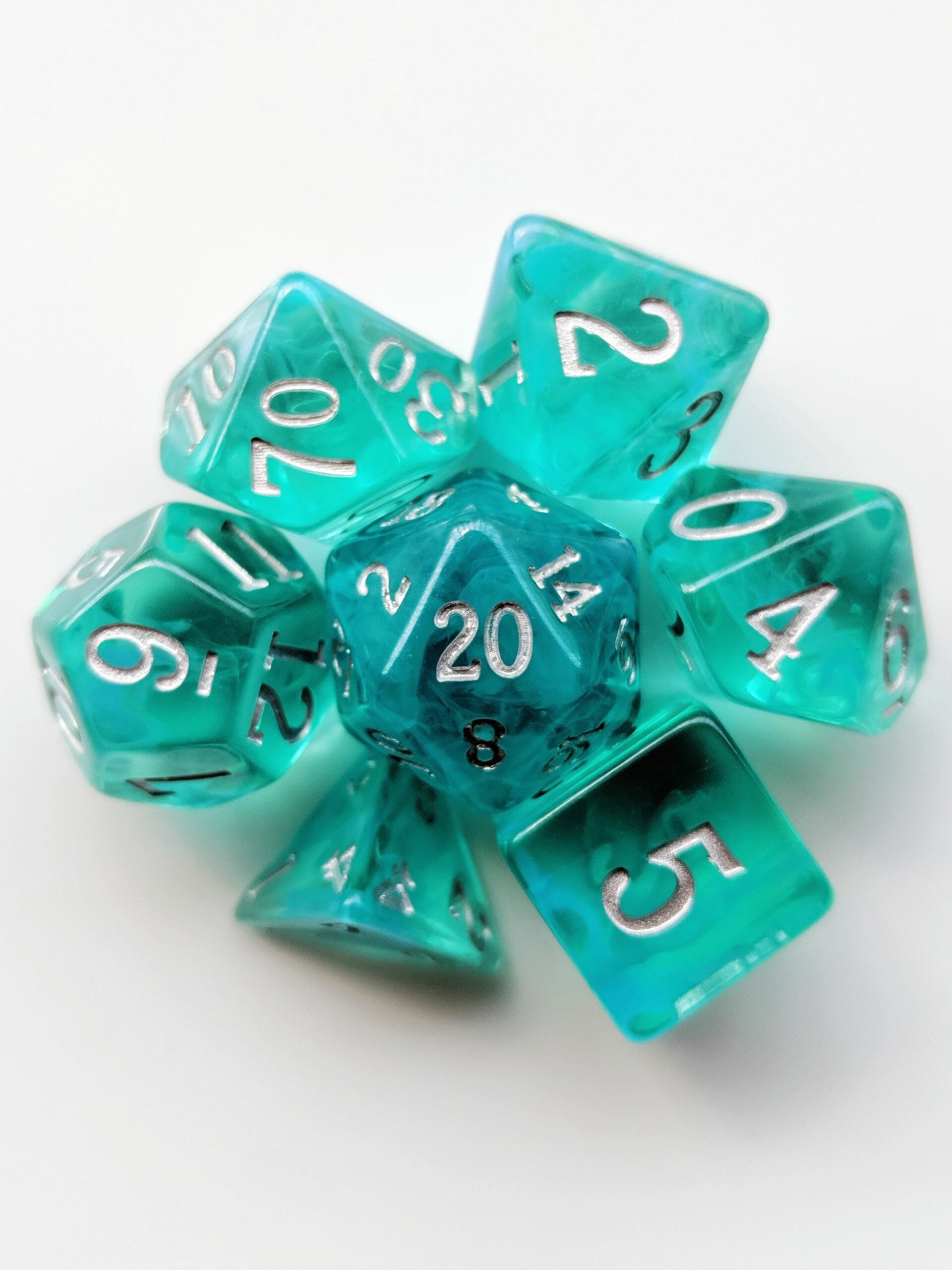 Lovely Turquoise Nebula Dice 7 Piece Set - Comic Warehouse