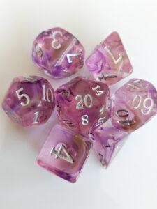 Radiant Amethyst Quartz Nebula Dice 7 Piece Set - Comic Warehouse