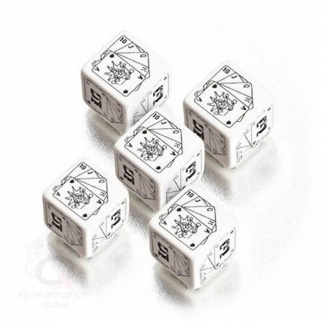 Savage Worlds Wild Dice Five D6 White With Black - The Comic Warehouse