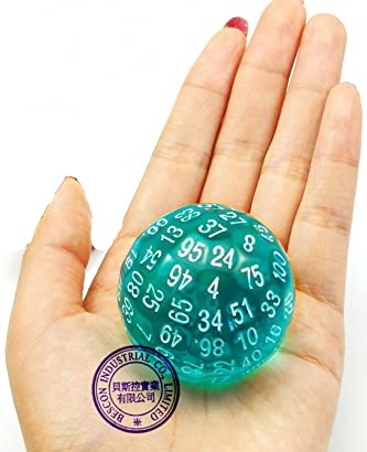 Polyhedral D100 Transparent Teal With White - The Comic Warehouse