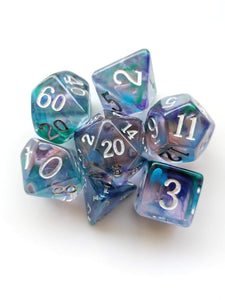 Rainbow Flourite Nebula Dice 7 Piece Set - Comic Warehouse