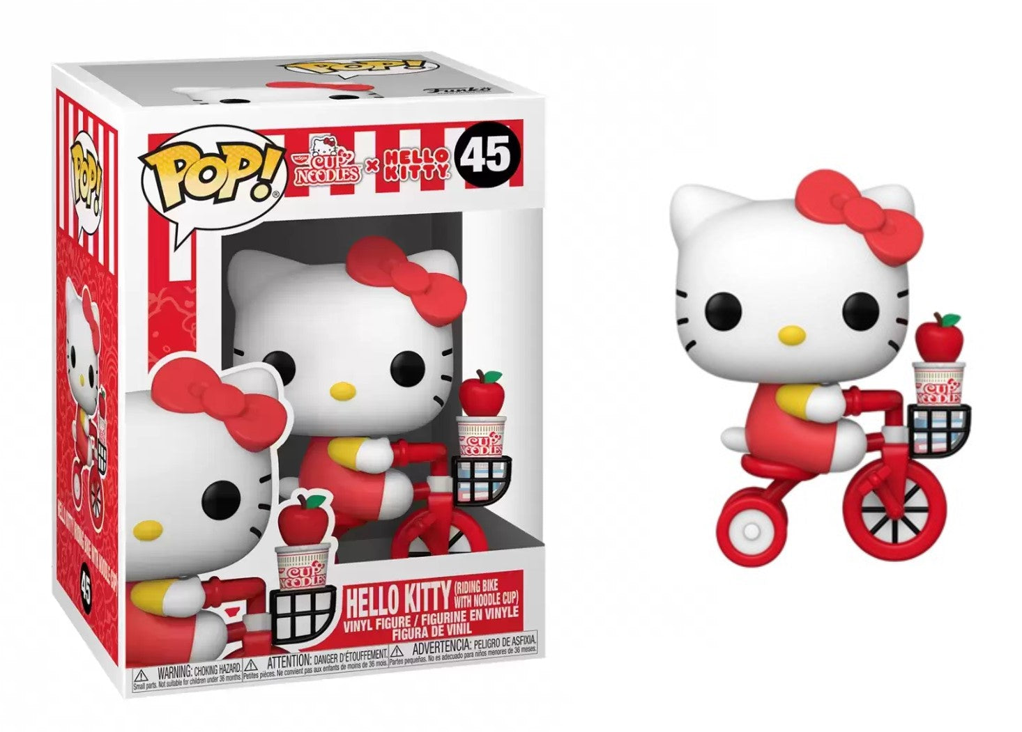 POP 45 Sanrio Hello Kitty Riding Bike With Noodle Cup - The Comic Warehouse