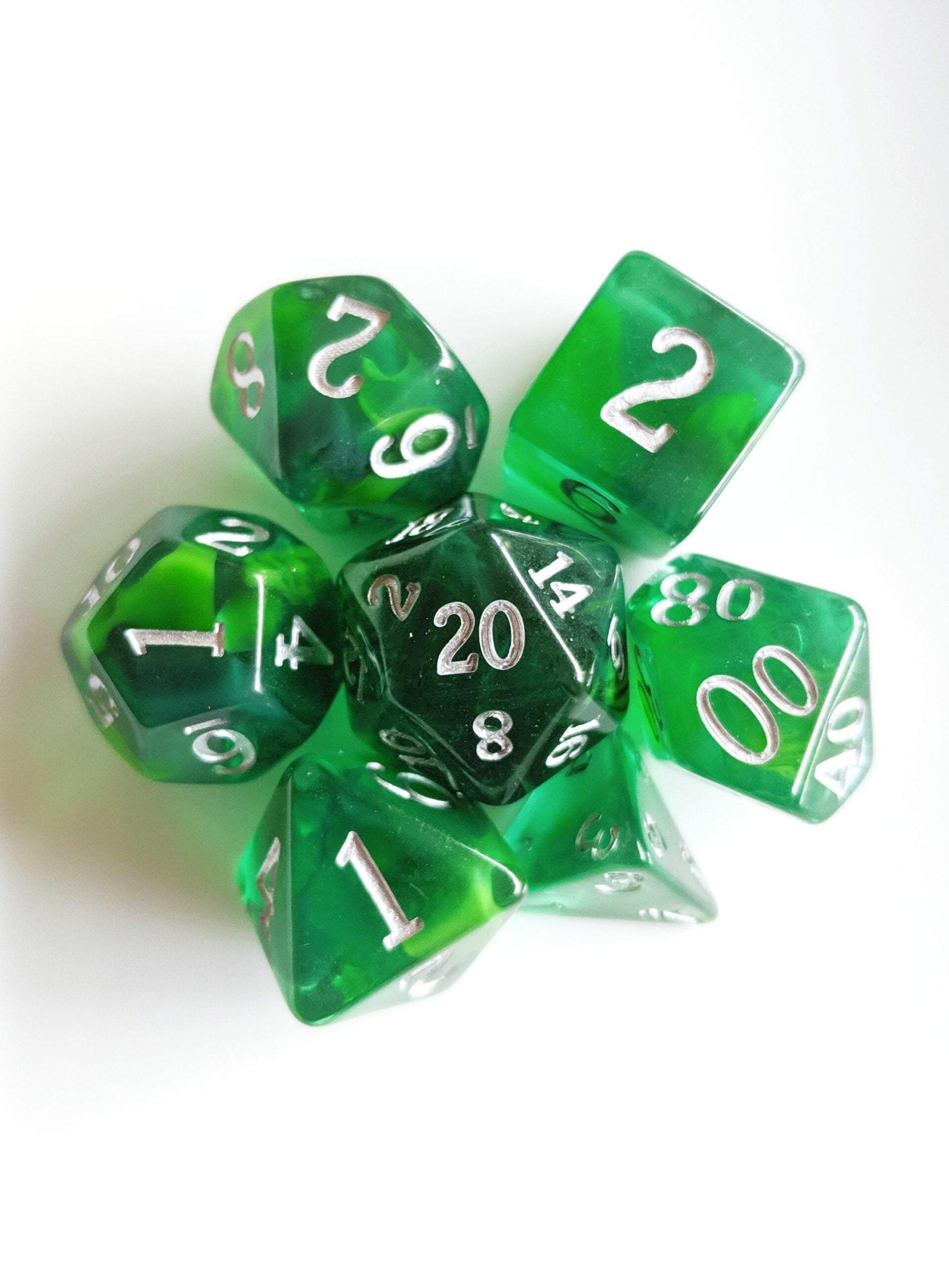 Emerald Nebula Dice 7 Piece Set - Comic Warehouse