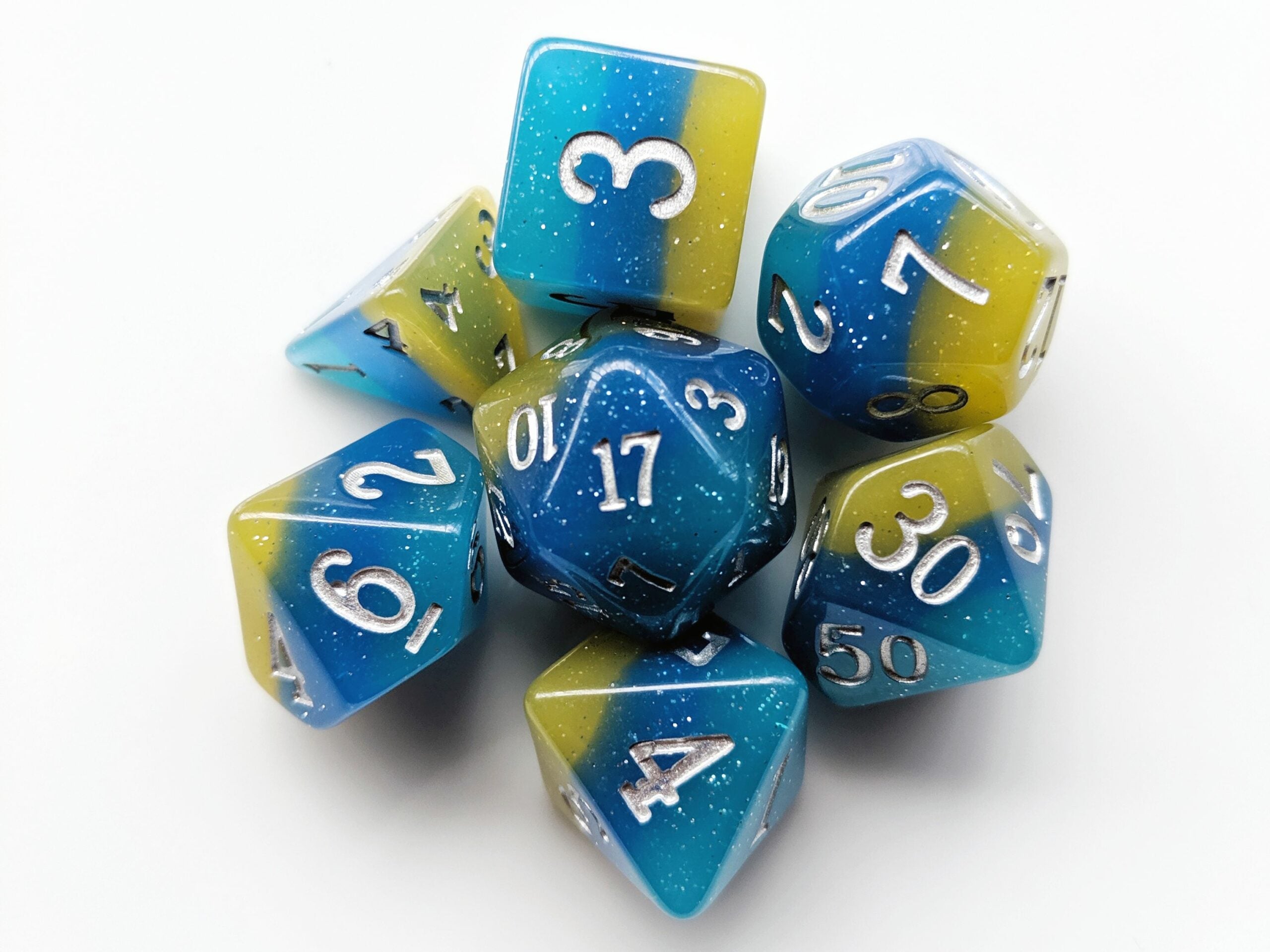 Elemental Tropical Ocean Resin 7 Dice Set