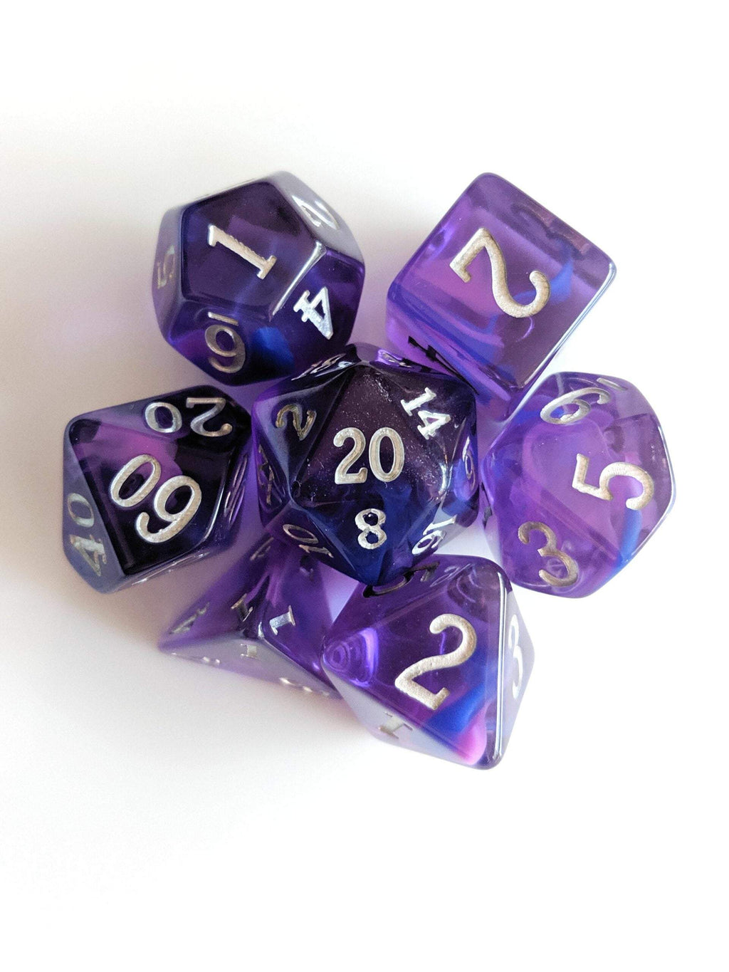 Beautiful Tanzanite Nebula Dice 7 Piece Set - Comic Warehouse