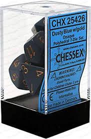 Chessex Polyhedral 7-Die Set - Opaque - Dusty Blue With Copper - Comic Warehouse