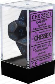 Chessex Polyhedral 7-Die Set - Speckled - Cobalt - Comic Warehouse