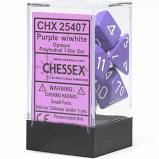 Chessex Polyhedral 7-Die Set - Opaque - Purple With White - Comic Warehouse