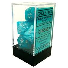 Chessex Polyhedral 7-Die Set - Cirrus - Aqua With Silver - Comic Warehouse