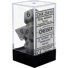 Chessex Polyhedral 7-Die Set - Opaque - Dark Grey With Black - Comic Warehouse