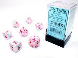 Chessex Polyhedral 7-Die Set - Pop Art Red - The Comic Warehouse