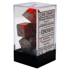 Chessex Polyhedral 7-Die Set - Gemini - Blue-Teal With Gold - Comic Warehouse