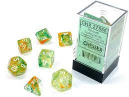 Chessex Polyhedral 7-Die Set - Nebula - Spring With White - The Comic Warehouse