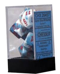 Chessex Polyhedral 7-Die Set - Gemini - Astral-Blue With Red - Comic Warehouse