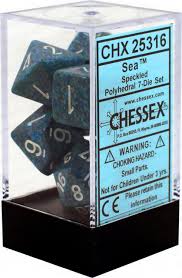 Chessex Polyhedral 7-Die Set - Speckled - Sea - Comic Warehouse