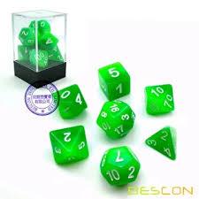  Bescon Gradient Glowing Polyhedral Dice 7pcs Set FOREST LIGHT, Gradual Luminous RPG Dice Set Glow in Dark, Novelty DND Game Dice - Comic Warehouse