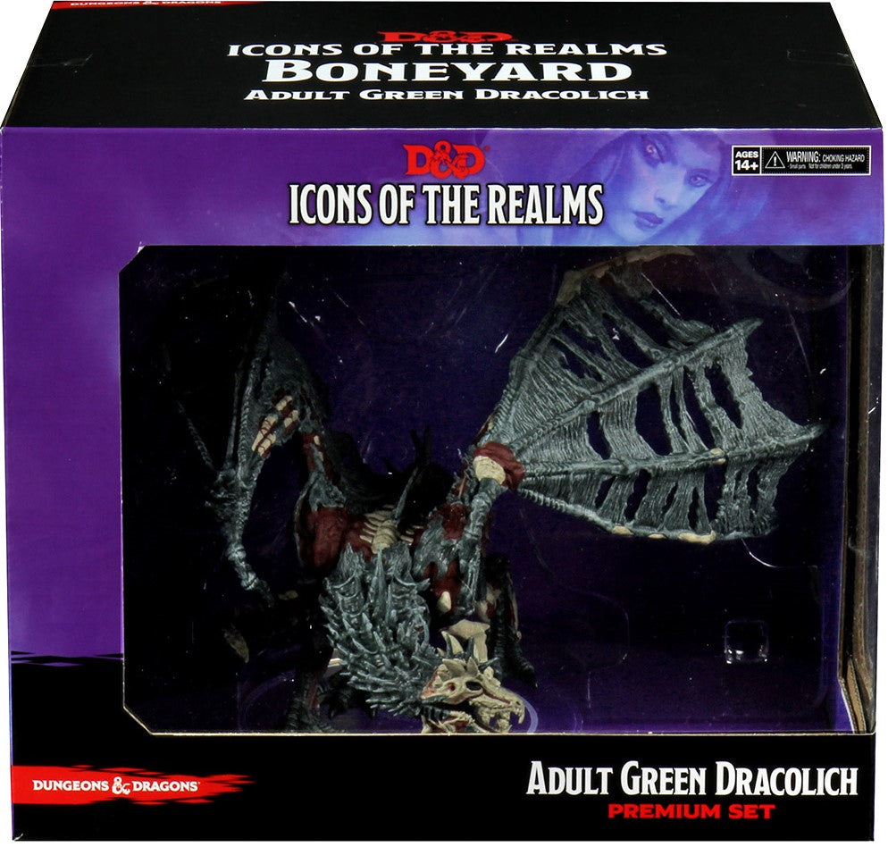 D&D Boneyard Premium Set Adult Green Dracolich Prepainted Plastic Figure - The Comic Warehouse