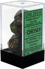 Chessex Polyhedral 7-Die Set - Speckled - Golden Recon - Comic Warehouse