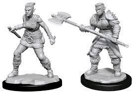 D&D Female Orc Barbarian Unpainted Miniatures