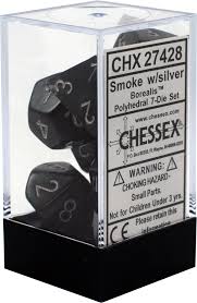 Chessex Polyhedral 7-Die Set - Borealis - Smoke With Silver