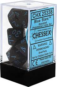 Chessex Polyhedral 7-Die Set - Speckled - Blue Stars - Comic Warehouse