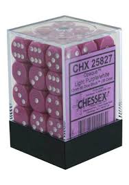 Chessex D6 36 Pack - Light Purple With White Opaque 12mm Pipped  D6 Dice Block - Comic Warehouse