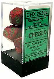 Chessex Polyhedral 7-Die Set - Speckled - Strawberry - Comic Warehouse