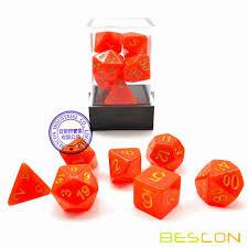  Bescon Intensive Glitter DND Dice 7pcs Set ROYAL RED, Novelty Glitter  - Comic Warehouse