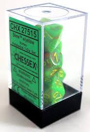 Chessex Polyhedral 7-Die Set - Vortex - Slime With Yellow - Comic Warehouse