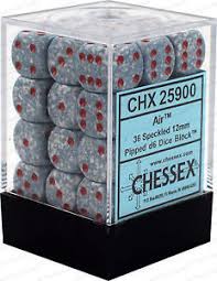 Chessex D6 36 Pack - Air Speckled 12mm Pipped  D6 Dice Block - Comic Warehouse