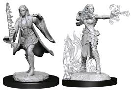 D&D Multiclass Female Warlock + Sorcerer Unpainted Miniatures - The Comic Warehose