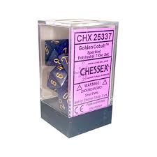 Chessex Polyhedral 7-Die Set - Speckled - Golden Cobalt - Comic Warehouse