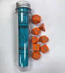 Chessex Polyhedral 7-Die Set - Heavy - Orange With Turquoise - Comic Warehouse