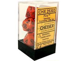 Chessex Polyhedral 7-Die Set - Speckled - Fire - Comic Warehouse