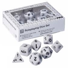 Ultra Pro Polyhedral 7-Die Set - White With Black - The Comic Warehouse