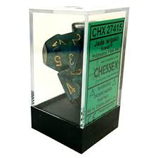 Chessex Polyhedral 7-Die Set - Scarab - Jade With Gold - Comic Warehous